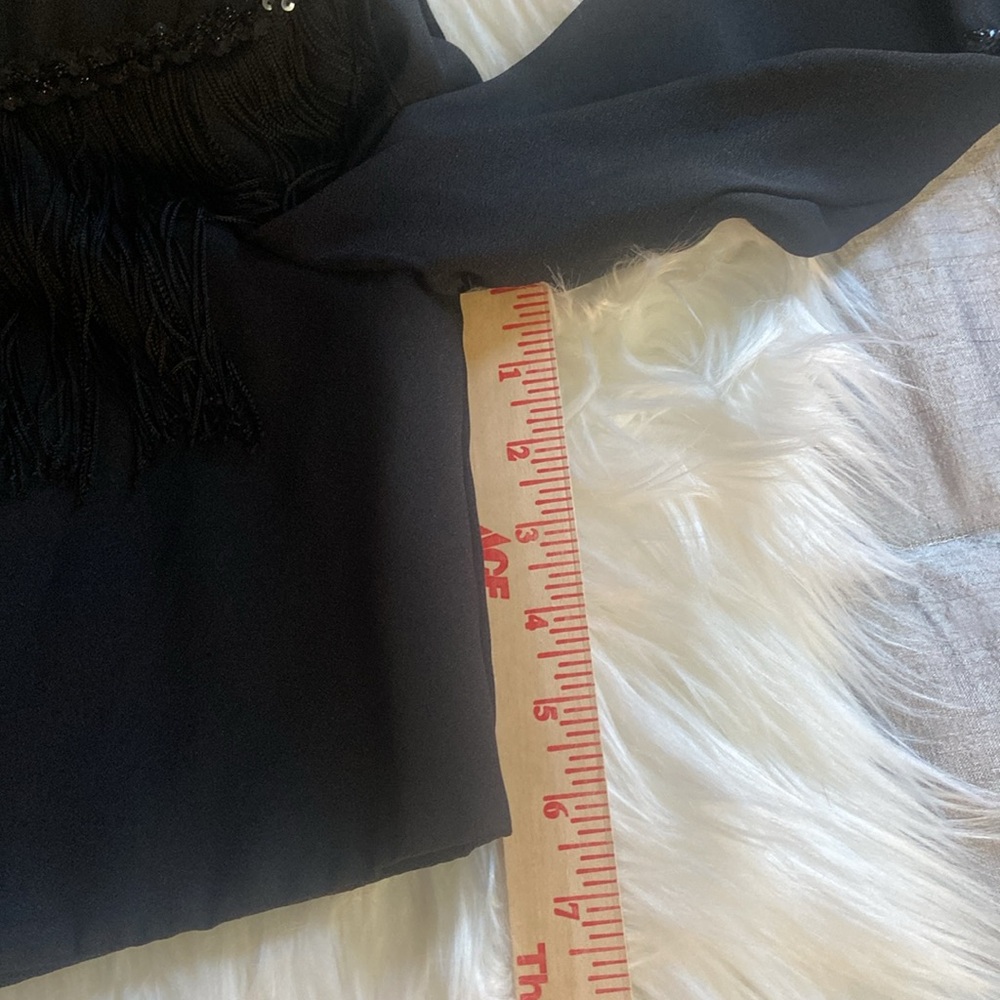 Pantagis Sz 8 Chic Black Fringe Sequin Short Women’s Jacket - Picture 10 of 11